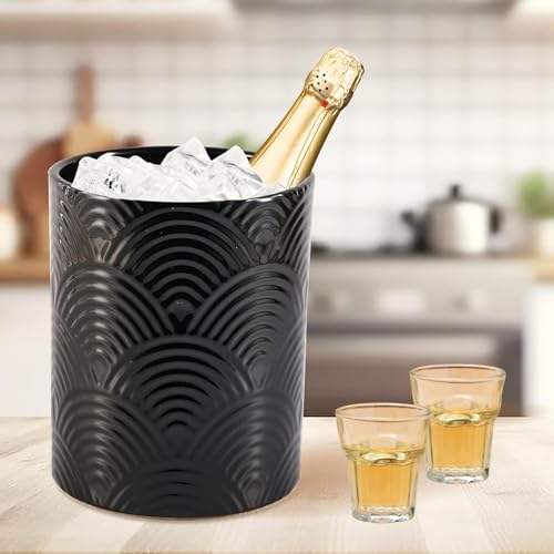 Ceramic Utensils Holder，Extra Large Stable Ceramic Cooking Tool Organizer Set for Kitchen，For Countertop ,Black - color: Black