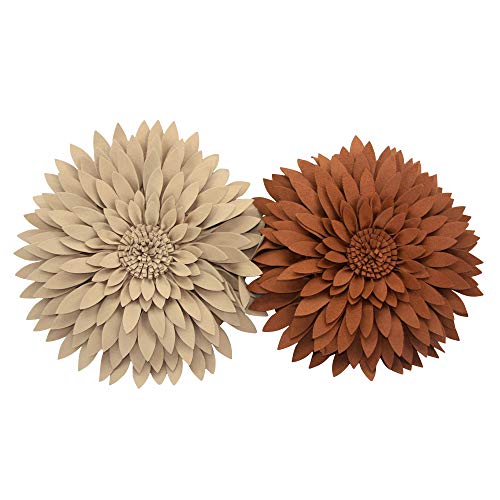 Contempo Lifestyles 3D Daisy & Sunflower Decorative Pillow - 14.5" Flower, 13" Pillow with Insert, Latte - color: Latte