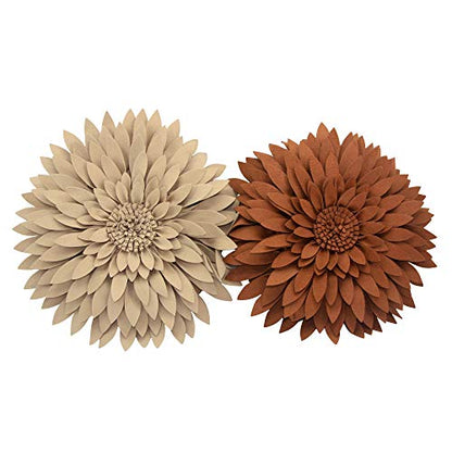 Contempo Lifestyles 3D Daisy & Sunflower Decorative Pillow - 14.5" Flower, 13" Pillow with Insert, Latte - color: Latte