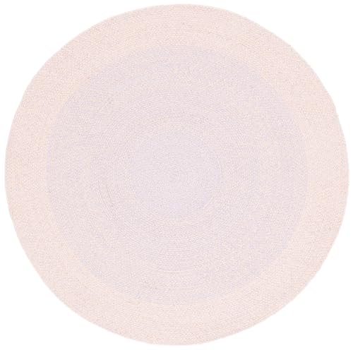 SAFAVIEH Cape Cod Collection 3' Round Blue/Pink CAP242M Handmade Braided Cotton Area Rug - color: Blue/Pink, size: 3' (Round)
