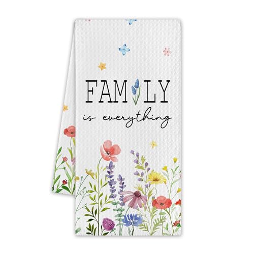 Floral Kitchen Towels, Spring Dish Towels for Kitchen, 13.8 X 23.6 Inch Decorative Hand Tea Towel for Home Bathroom, Wildflowers Themed Decorations & Gifts, 02 - color: Floral 02