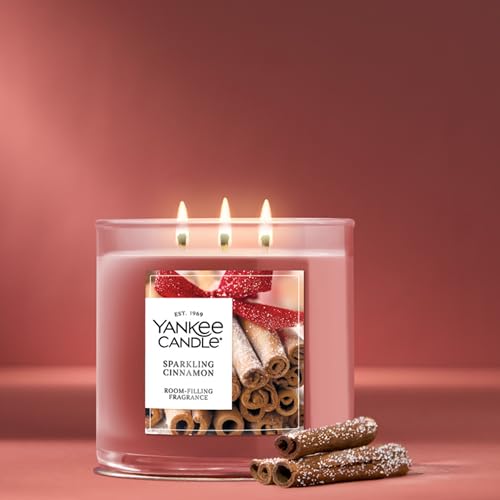 Yankee Candle Cinnamon Stick, Scented Candle, 14.5oz 3-Wick Candle Jar with up to 40 Hours Burn Time - color: Sparkling Cinnamon, size: 14.5oz