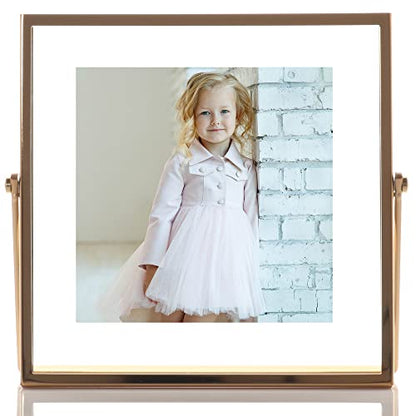 Lawrence Frames Metal Easel Float Picture Frame, 4x4, Gold - color: Gold, size: 4x4