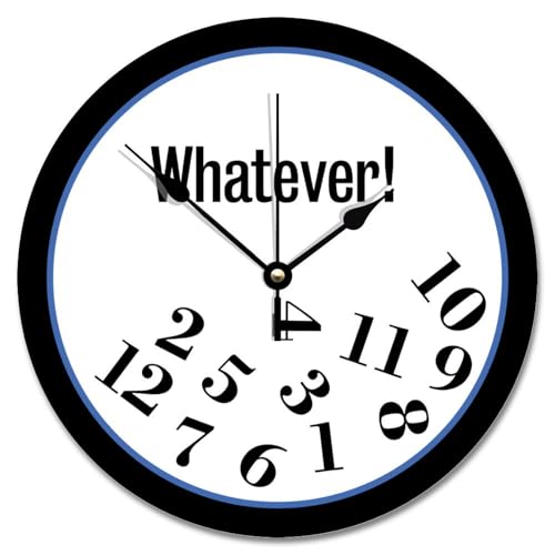 12 Inch Wall Clock Whatever Whatever! Funny Large Wooden Wall Clocks Battery Operated Non-Ticking Farmhouse Decor She Shed Living Room Decor Gift for Man Woman Friend Anniversary - color: Style-10, size: 12x12 in