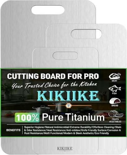 Titanium Cutting Board 3-Piece Set Pure Titanium Cutting Boards | for Kitchen Double-Sided Food-Grade Chopping Board Stain-resistant Durable and Easy to Clean - size: Small, Medium, Large (3-Piece Set)