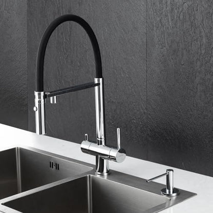 Soap Dispenser for Kitchen Sink Polished Chrome, Stainless Steel Countertop Pump, Built in Sink Soap Dispenser with 47" Extension Tube kit - color: Polished Chrome