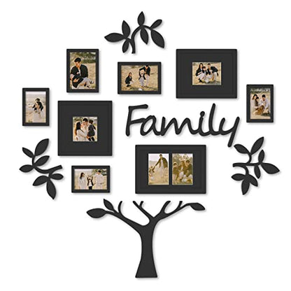 HELLO LAURA - Picture Frame Collage Large Wall Hanging Photo Frames Elegant Tree Collage Frame Gifts for Family Friends 4x6 inch Home Wall Decor Gallery Display (Black - Family Tree shape) | Multi Photo Frame for 4x6 Photos, Elegant Wall Hanging Gallery D