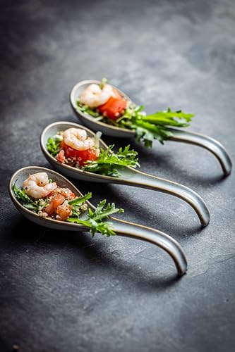 LYEOBOH Ceramic Asian Soup Spoons Set of 6, Ramen Spoons with Long Handle | Japanese Ramen Spoons with Deep Hook Design for Miso Rice, Chinese Soup Spoons for Kitchen, Dishwasher Microwave Safe, Gray - color: Gray