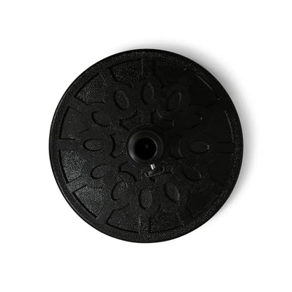 Backyard Expressions 20 lb Round Patio Umbrella Base – Heavy Duty Resin-Coated Calcium Carbonate Stand with Adjustable Pole Adapters Fits 1.5"–2" Poles, Weather-Resistant, Black Finish - color: Black 20 Lb