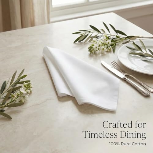 Urban Villa Cloth Napkins Cotton 20x20 (Set of 12) White - color: 001 White, size: 20" x 20" (Set of 12)