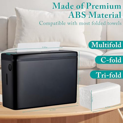 Paper Towel Dispenser Countertop,Non-Slip Base,Black-S | Multifold Trifold Z-Fold Paper Towel Holder, Hand Towel Dispenser for Kitchen Bathroom Commercial,Single Sheet Dispensing - color: Black-s