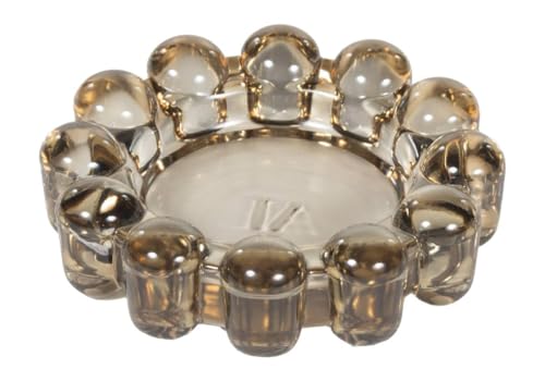 Home Collection Original Smoky Glass Small Bubble Candle Dish | Votive and Candle Plate, Diffuser Base, Wax Catcher, Decorative Tray, Jewelry Catchall, Decorative Tabletop Accent - color: Smoke, size: Small