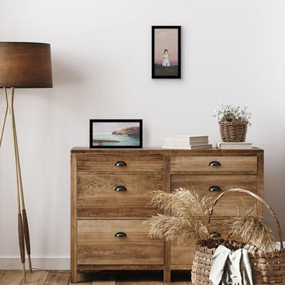 Americanflat 5x10 Picture Frame - Engineered Wood - Black | Shatter-resistant glass, wall or tabletop display with included easel, sawtooth hangers included - color: Black, size: 5x10