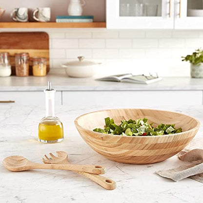 Lipper International Bamboo Wood Salad Bowl - size: Large, style: Single Bowl
