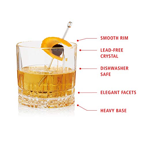 Spiegelau Perfect Serve Single Old Fashioned Glass Set, Set of 4 Lowball Cocktail Glasses, European-Made Lead-Free Crystal, Dishwasher Safe, Professional Quality Cocktail Glass Gift Set, 9.5 oz - style: S.O.F. glass
