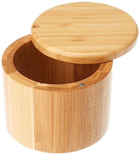 Totally Bamboo Salt Cellar with Swivel Lid, Salt Container for Countertop | Easy-open magnetic lid for one-hand use while cooking. 6 oz salt box for favorite salts, seasonings, or herbs. - style: Original Salt Box