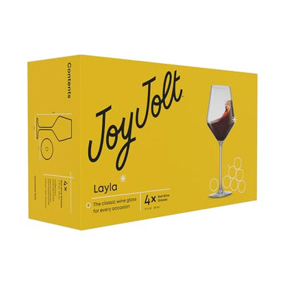 JoyJolt Layla Italian Red Wine Glasses, Set of 4, 17 oz Clear – Made in Europe - style: Red Wine Glasses