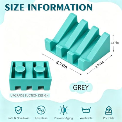 Silicone Soap Dish Self Draining with Suction Cups (Fresh Green,1 Pack) | Waterfall drainage design drains fast to keep soap dry silicone soap saver with reusable suction cups for bathroom & kitchen - color: Xp-fresh Green, size: 1