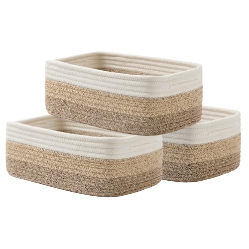 KALLAX Small Woven Storage Basket for Organizing, 12 x 8 x 4.5 inch, 3 Pack | Shelf baskets for closet organization, toy storage and home decor, Perfect as empty gift baskets for holidays, Gradient Brown - color: Gradient Brown, size: 12"L x 8"W x 4.5"H