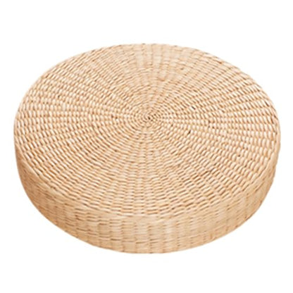 BENBOR Tatami Cushion - Round Straw Weave Handmade Pillow, Breathable Seat Cushion for Floor, Yoga, Home & Garden, Comfortable Sitting Pillows 45cm