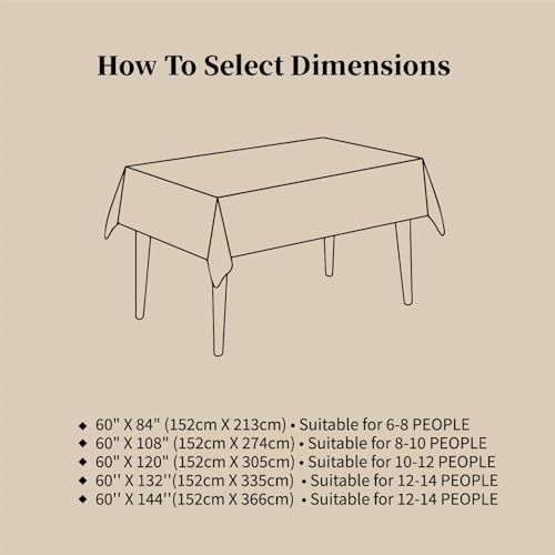100% French Flax Linen Tablecloths Scalloped Embroidery Rectangle 84Lx60W Inch for Dinners, Parties, Spring, Machine Washable, 6-8 Sets, Linen(Edges-Green) - color: Linen(edges-green), size: 84" x 60" (Rectangular)