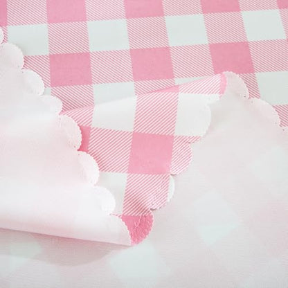 MANGATA CASA Baby Pink Gingham Round Tablecloth-2Pcs Checkered Table Cloth Waterproof Kitchen & Table Linens-Polyester Buffalo Plaid Wrinkle Free Table Cover(Baby Pink 60" Round-2Pack) - color: Baby Pink, size: 60R inch/2 pack