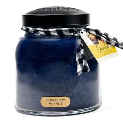 A Cheerful Giver — Blueberry Muffins - 34oz Papa Scented Candle Jar with Lid - Keepers of the Light - 155 Hours of Burn Time, Gift for Women, Blue - size: 34 oz