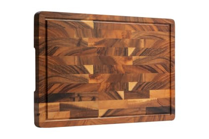 Walnut Cutting Board for Kitchen, Wooden Cutting Boards | End Grain Cutting Board with Juice Groove & Handles, 16.5", natural oil finish, non-slip feet,rounded edges, gift box - color: Walnut, size: 16.5"L x 11.6"W
