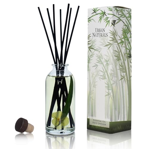 Reed Diffuser Set, Lemongrass Verbena - Bathroom Shelf Décor | (REFRESH and RENEW) Mind & Body Aromatherapy Collection, Essential Oil Botanical Room Scent - color: Lemongrass Verbena