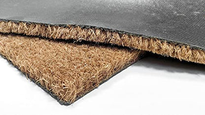 Personalized Welcome Coir Doormat – Custom Coconut Husk Door Mat | natural fiber, 3/4in thick, printed no decals, 18x30 or 24x36, covered porch entryway, wedding housewarming gift - size: 18"x 30"