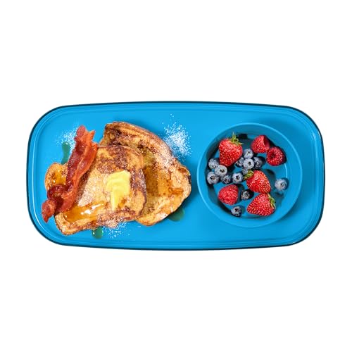 madesmart dipware Small Serving Plate, Stackable & Removable Dip Bowl for Salsa, Queso, Salad, Olives, Dishwasher & Microwave Safe, Multipurpose Plate & Bowl, Ocean - color: Translucent Ocean, size: Small