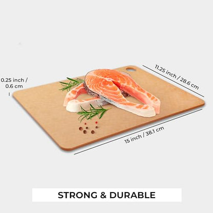 Freshware Wood Cutting Board for Kitchen, Dishwasher Safe, Large, 15" x 11.25", Natural - color: 15" x 11.25" [No Groove] [Natural], size: 15"L x 11.3"W