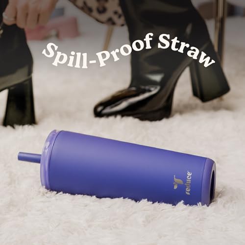 REDUCE Halo 24 oz Stainless Steel Vacuum Insulated Tumbler - Spill Proof Travel Mug with Flip Handle Lid - Keeps Drinks Cold for 32 Hrs - Dishwasher Safe - Cupholder Friendly - Future Dusk - color: Future Dusk, size: 24 Ounces