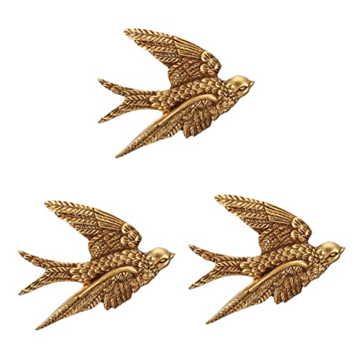 ABOOFAN 3 Pcs Swallow Wall Decoration Iron Resin Wall Sculptures Vintage Bird Art for Bedroom Kitchen Garden Yard Home Decor Accent 4.72 X 3.54 X 1.77 in