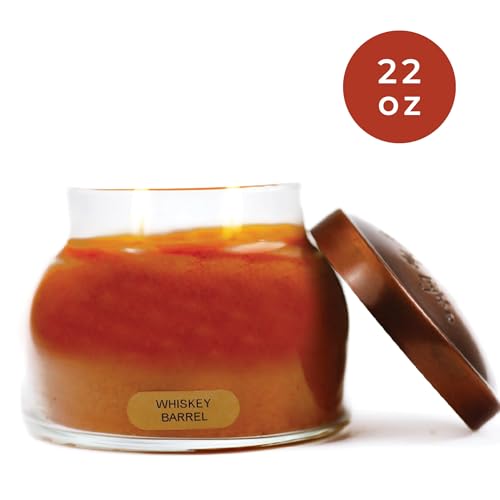 A Cheerful Giver - Whiskey Barrel - 22oz Mama Scented Candle Jar with Lid - Keepers of the Light - 125 Hours of Burn Time, Gift for Women, Brown - size: 22 oz, style: Whiskey Barrel