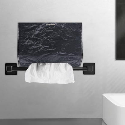 Hand Towels Box Cover,PU Leather Tissue Box Cover Holder Compatible with Kleenex Disposable Paper Hand Towels Suitable for Dining,Kitchen,Bathroom(1-Black) - color: 1-black