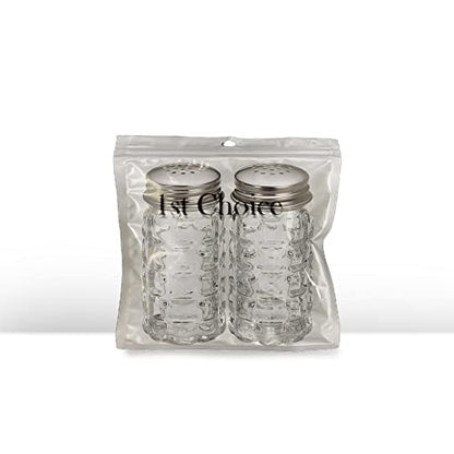 Retro Style Salt and Pepper Shakers with Stainless Tops (2) - style: Salt and Pepper Shakers