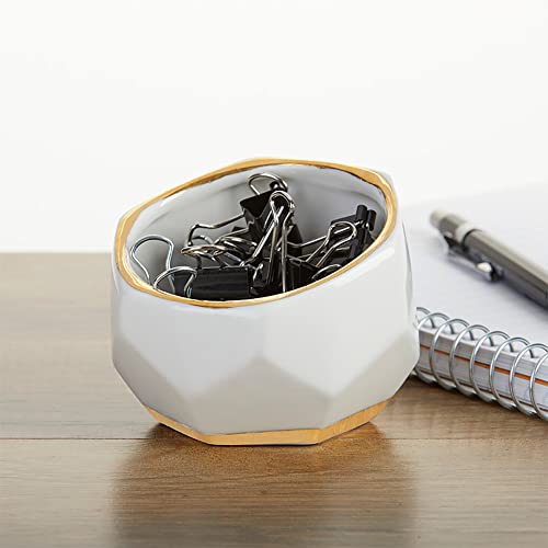 Kate Aspen Geometric Ceramic Planters, Mini Decorative Bowls (Set of 3) Small- Succulent Pots, Modern Decor, Shelf Decor, Desk, Table Décor, White - size: Small (Set of 3)