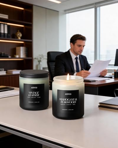 AOOVOO Scented Candles Set - 4 Pack Men Candles for Home Scented | 28 oz Soy Wax, 200 Hour Long Lasting Candle, aromatherapy Candle Birthday, Christmas, Valentine, Gift Set for Men - size: 4 Pack Mens Candles