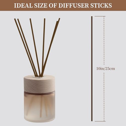 130pcs Reed Diffuser Sticks-10inch Brown Fiber Sticks Reed Sticks Essential Oil Aroma Diffuser Reeds Aroma Fragrance Refills(Brown10in/25cm) - color: Brown Colors, size: 3mm x 25cm (130pcs)