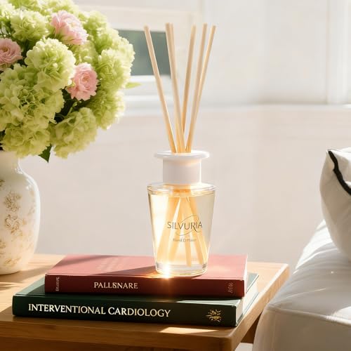 Lavender Eucalyptus Essential Scented Oil Reed Diffuser Set | 3.38 fl.oz(100ml)with 6 Sticks,Home Fragrance for Office,Bedroom,Bathroom Decor