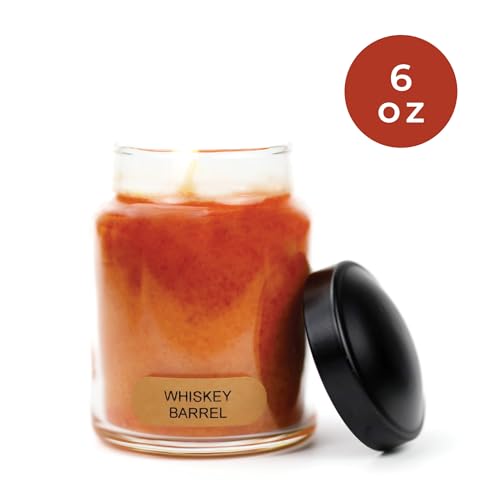 A Cheerful Giver - Whiskey Barrel - 6oz Baby Scented Candle Jar with Lid - Keepers of the Light - 35 Hours of Burn Time, Gift for Women, Brown - size: 6 oz, style: Whiskey Barrel