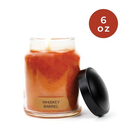 A Cheerful Giver - Whiskey Barrel - 6oz Baby Scented Candle Jar with Lid - Keepers of the Light - 35 Hours of Burn Time, Gift for Women, Brown - size: 6 oz, style: Whiskey Barrel