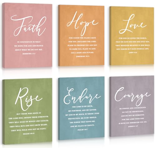 CHDITB Scripture Religious Wall Decor, Faith Poster,Christian Home Artwork, Bible Verses Art Print Set Of 6(12x16 Inches) Christian Wall Art For Prayer College Dorm Room Decoration - color: Christian, size: 12x16 inches