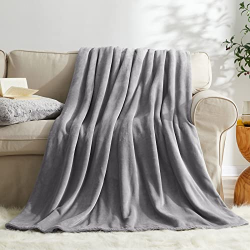 Fleece Blanket King Size Grey Lightweight Super Soft Cozy Luxury Bed Blanket Microfiber - color: Grey, size: King(108"x90")
