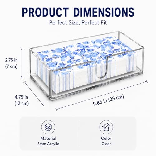 Acrylic Paper Towel Holder, Clear Countertop Napkin Dispenser | Trifold, Multifold, C-Fold Towels & Napkins - color: Z - Acrylic Small, size: Guest Towel Holder