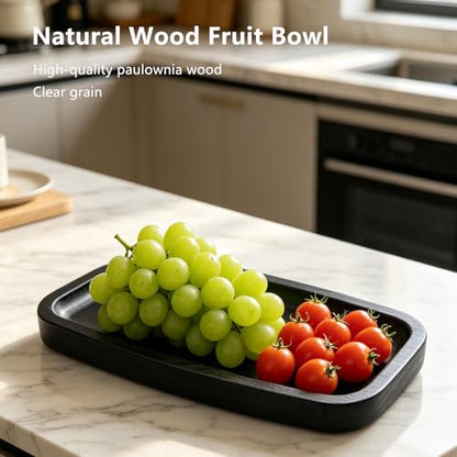 Natural Wood Fruit Bowl, Fruit Bowl For Kitchen Counter,Wooden Dough Bowl,Can Be Used As A Fruit Bowl, Candy Dish Or Decorative Bowl. (Large+Medium+Small) - size: Large+Medium+Small