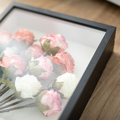 Shadow Box Frame 8x10 - 3 Pack Wood Deep Shadowbox with Glass Shadow Boxes Display Cases Suitable for Photos, Dried Flowers, Handicrafts Picture Frames for Wall (Black) - size: 8x10-3pcs-black