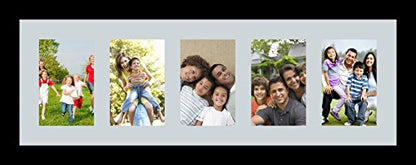 ArtToFrames Collage Photo Frame Single Mat with 5-4x6 Openings with Satin Black Frame and Baby Blue mat. - color: 5 - 4x6 - (2159), size: Baby Blue