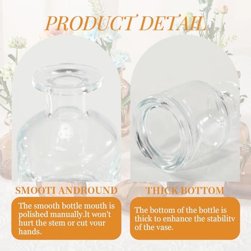 Mini Bud Vases As Wedding Centerpieces for Tables,Clear Bud Vases for Flowers,Small Flower Vases Suitable for Birthday Party,Anniversary,Wedding Reception,Baby Shower (Clear, 12 PCS) - color: 12pcs-2